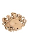 Shop_Cosa Nostraa_Gold Royal Stallion Crest Brooch _Online_at_Aza_Fashions