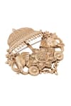 Shop_Cosa Nostraa_Gold Regal Elephant Canopy Brooch _Online_at_Aza_Fashions