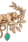 Cosa Nostraa_Gold Stone Majestic Panther Power Brooch _Online_at_Aza_Fashions