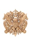 Cosa Nostraa_Gold Imperial Eagle Emblem Brooch _Online_at_Aza_Fashions