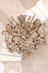 Buy_Cosa Nostraa_Gold Royal Crest Lion Brooch _at_Aza_Fashions