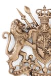 Cosa Nostraa_Gold Royal Crest Lion Brooch _Online_at_Aza_Fashions