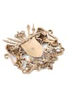 Cosa Nostraa_Gold Royal Crest Lion Brooch _at_Aza_Fashions