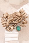 Buy_Cosa Nostraa_Gold Stone Panther Drop Brooch _at_Aza_Fashions