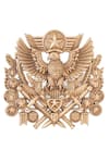 Cosa Nostraa_Gold Imperial Eagle Crest Brooch _Online_at_Aza_Fashions