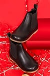 Buy_HELLO JR_Black Plain Leatherette Chelsea Boots _at_Aza_Fashions