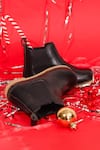 HELLO JR_Black Plain Leatherette Chelsea Boots _Online_at_Aza_Fashions