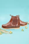 HELLO JR_Brown Plain Chelsea Leatherette Boots _Online_at_Aza_Fashions