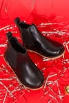 Shop_HELLO JR_Black Plain Leatherette Chelsea Boots _at_Aza_Fashions