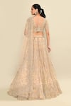 Shop_Kalighata_Gold Organza Hand Embroidered Cutdana Plunge V Kyle Lehenga Set _at_Aza_Fashions