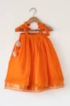 Love The World Today_Orange Cotton Silk Woven Geometric Butti Kesar Lehenga With Choli 