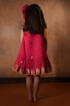 Shop_Love The World Today_Pink Cotton Silk Woven Buti Motifs Kamal One Shoulder Dress _at_Aza_Fashions