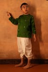 Buy_Love The World Today_Green Cotton Silk Woven Buti Motifs Tulsi Kurta _at_Aza_Fashions