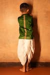 Shop_Love The World Today_Green Cotton Silk Woven Buti Motifs Tulsi Kurta _at_Aza_Fashions