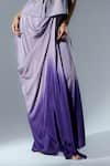 Rishi and Soujit_Purple Georgette Hand Embroidery Chir Straight Sequin Top With Draped Skirt _Online_at_Aza_Fashions