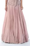 Buy_Rishi and Soujit_Pink Top Organza And Raw Silk Floral Applique Work & Flared Skirt Set _Online_at_Aza_Fashions