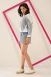 Shop_Sunandini_Blue Cutwork Denim Band Collar Aspen Jacket _Online_at_Aza_Fashions