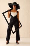 Buy_Sunandini_Black 100% Cotton Sweetheart Cherie Heart Patch Jumpsuit _at_Aza_Fashions