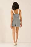 Shop_Sunandini_Blue Denim Sweetheart Sage Cutwork Bustier And Shorts Set _at_Aza_Fashions