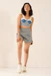 Sunandini_Blue Denim Sweetheart Sage Cutwork Bustier And Shorts Set _Online_at_Aza_Fashions