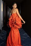 Shop_Itrh_Orange Melon Crepe Embellished Crystal Sweetheart Nara Off Shoulder Gown _Online_at_Aza_Fashions