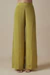 Yoshita Couture_Green Georgette Hand Tie-dye Glass Beads Sequin Embroidered Kaftan With Palazzo _Online_at_Aza_Fashions