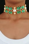 Buy_Bblingg_Green Luxe Swarovski Crystals Alaia Embellished Choker _at_Aza_Fashions