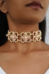 Buy_Bblingg_Pink Swarovski Crystals Casha Floral Choker _at_Aza_Fashions