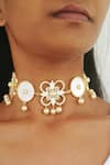 Buy_Bblingg_White Enamel Iraa Floral Swarovski Choker _at_Aza_Fashions