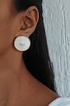 Buy_Bblingg_White Mother Of Pearl Stones Iraa Crystal Studs _at_Aza_Fashions