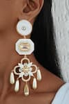 Buy_Bblingg_White Enamel Iraa Swarovski Floral Statement Danglers _at_Aza_Fashions