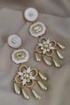 Shop_Bblingg_White Enamel Iraa Swarovski Floral Statement Danglers _at_Aza_Fashions