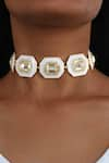 Buy_Bblingg_White Enamel Tira Swarovski Embellished Geometric Choker _at_Aza_Fashions