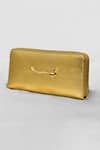 Buy_GLA_Gold Dhani Peacock Accent Wallet _at_Aza_Fashions