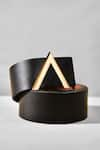 Buy_GLA_Black Plain Manthan Leather Belt _at_Aza_Fashions