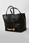 Buy_GLA_Black Embossed Vistaar Leather Bag _at_Aza_Fashions