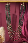 Buy_Riana Jewellery_Green Pearl Five Layered Necklace _at_Aza_Fashions