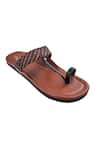 Buy_The Madras Trunk_Brown Woven Desi Atlas Interlaced Strap Kolhapuri Flats _Online_at_Aza_Fashions