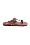 The Madras Trunk_Brown Woven Desi Atlas Interlaced Strap Kolhapuri Flats _at_Aza_Fashions