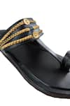 Shop_The Madras Trunk_Black Woven Tarang Braided Strap Kolhapuri Flats _Online_at_Aza_Fashions