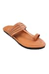 Buy_The Madras Trunk_Brown Woven Tarang Tonal Braided Strap Kolhapuri Flats _Online_at_Aza_Fashions