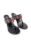 Shop_The Madras Trunk_Black Haiku Trio Meera Kolhapuri Flats _at_Aza_Fashions