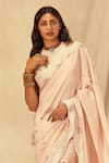 House of Three_Pink Silk Cotton Chanderi Embroidered Thread Ampuli Pastel Saree _Online_at_Aza_Fashions