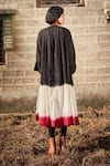 Shop_Kharakapas_Black Cotton Scoop , Round And Pink Shibori Tie Dye Midi Dress Set _at_Aza_Fashions