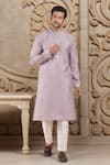 Buy_RNG Safawala_Purple Muslin Silk Embroidery Thread Sequin Bloom Motif Kurta With Pant _at_Aza_Fashions