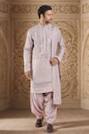 Buy_RNG Safawala_Purple Muslin Silk Embroidery Mirror Cutwork Kurta Set _at_Aza_Fashions