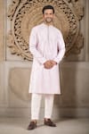 Buy_RNG Safawala_Pink Cotton Silk Embroidery Thread Geometric Kurta With Pant _at_Aza_Fashions