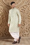 Buy_RNG Safawala_Green Muslin Silk Embroidery Thread Florin Mirror Kurta With Salwar _at_Aza_Fashions