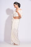 Buy_Shruti S_Off White Skirt Crepe Embroidery Upcycled Sequins Straight Cape And Dhoti Set 