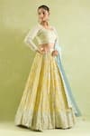 Buy_Suhino_Yellow Lehenga And Blouse Chinon Embroidered Resham Round & Mirror Pleated Set 